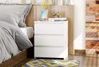 Table de nuit blanche getone avec 3 tiroirs -