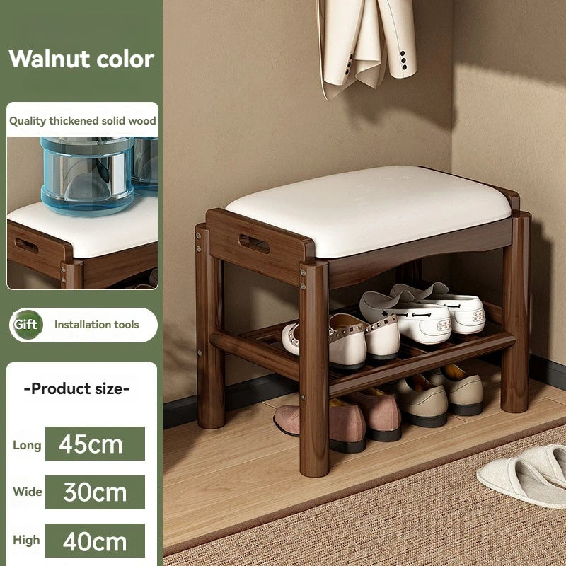 Meuble à chaussure en bois avec tabouret pour l'entrée de la maison - D - 45cm