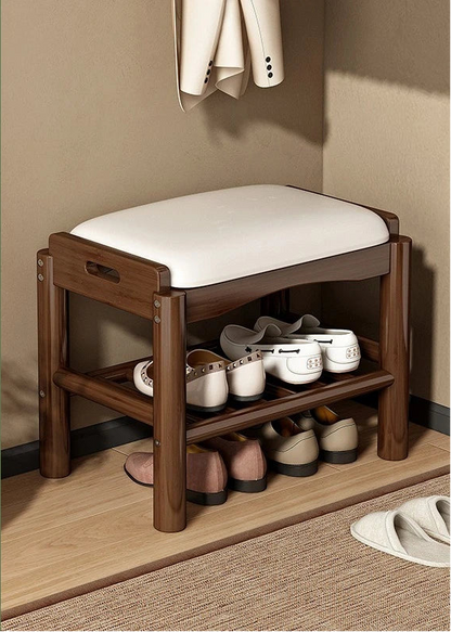 Meuble à chaussure en bois avec tabouret pour l'entrée de la maison - D - 45cm
