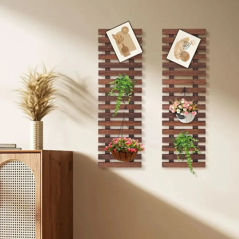 étagère bois plante murale -