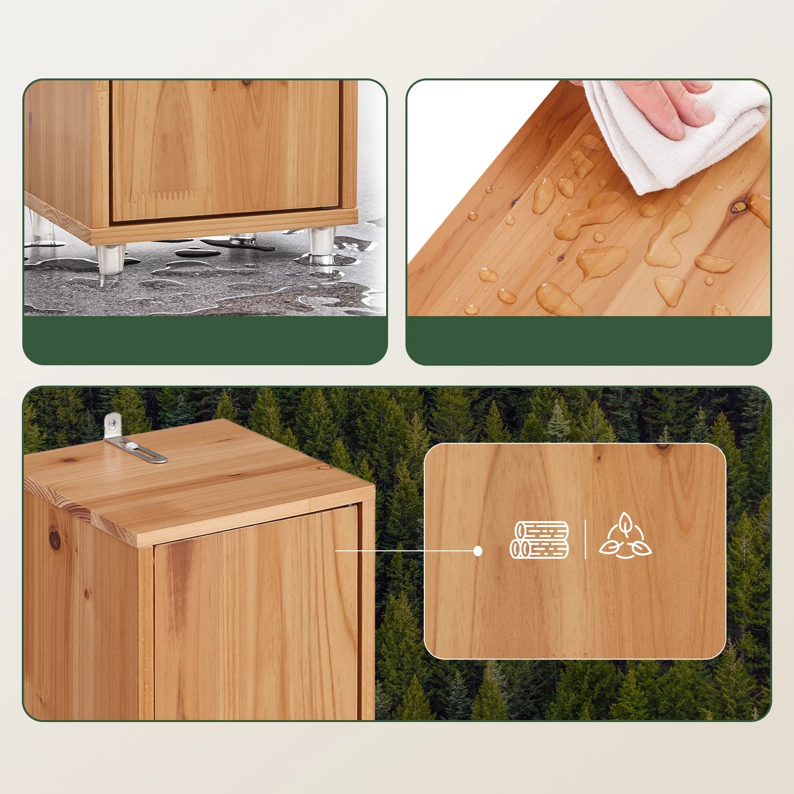 Étagère salle de bain design moderne en bois -