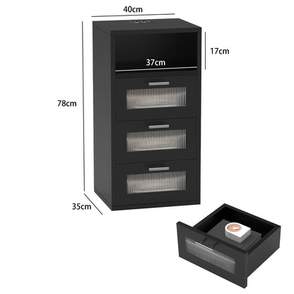 Table de chevet led avec station de recharge -