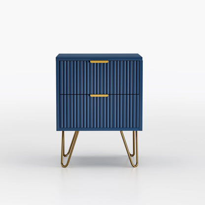 Table de chevet coloré bleu en bois 40x35.5x50cm -