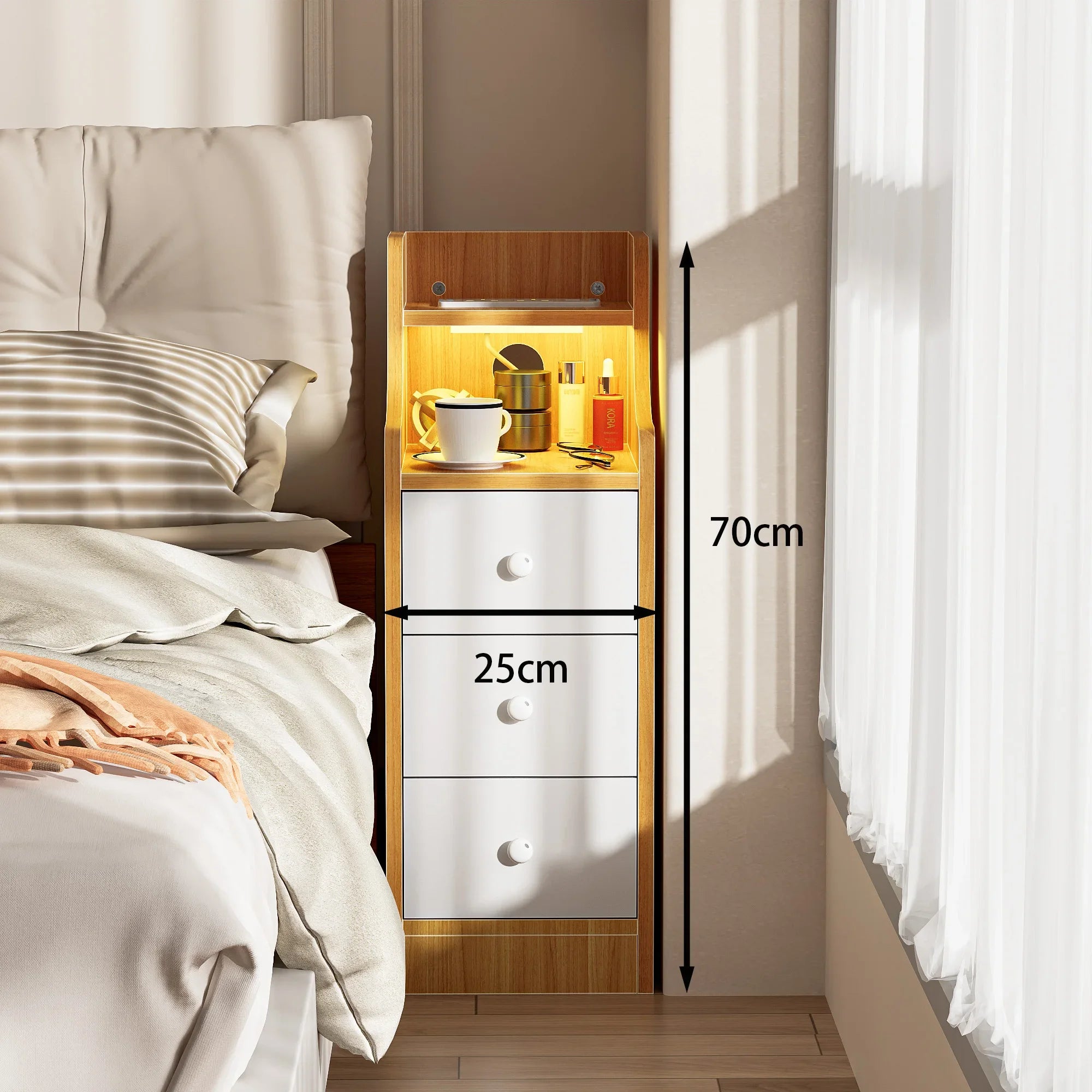 Mini table de chevet compacte - 1Pc -