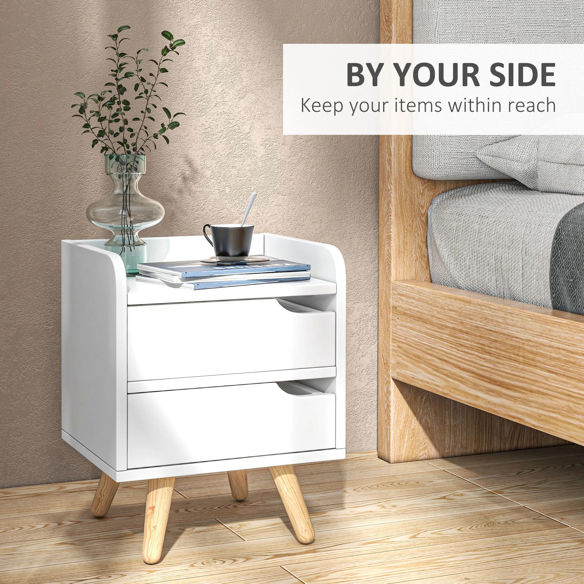 Table de nuit multifonctionnelle blanche -