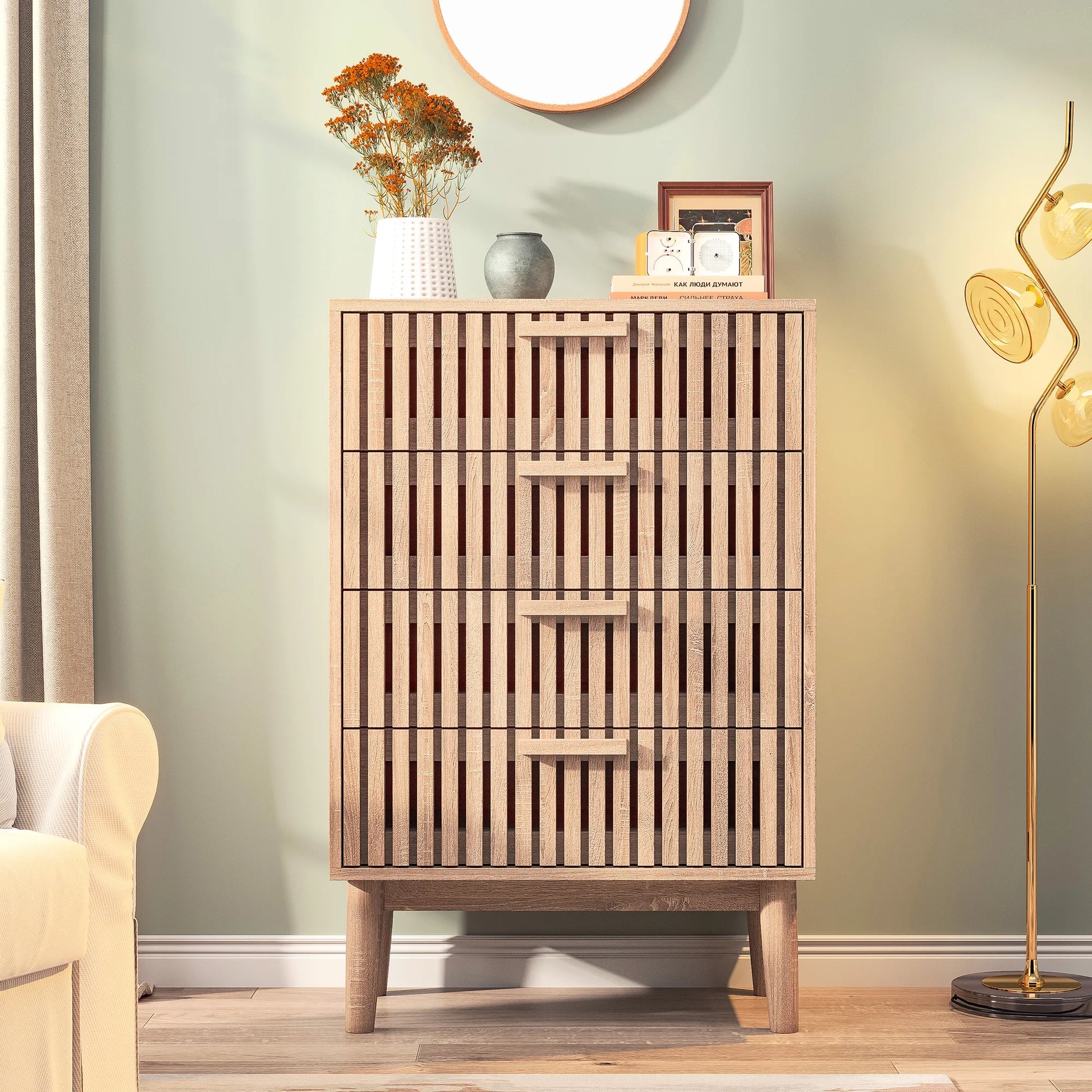 Meuble de rangement style compagne vintage en bois -