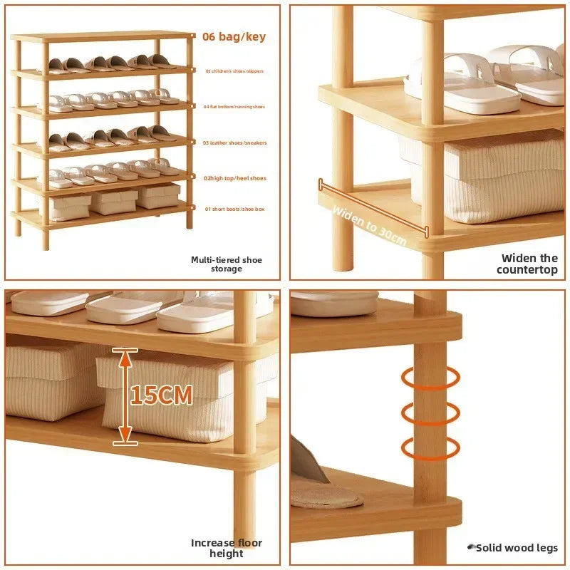 Meuble à chaussure marron en bois -