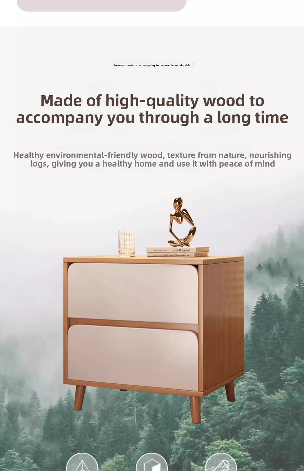 Table de nuit de rangement premium de luxe -