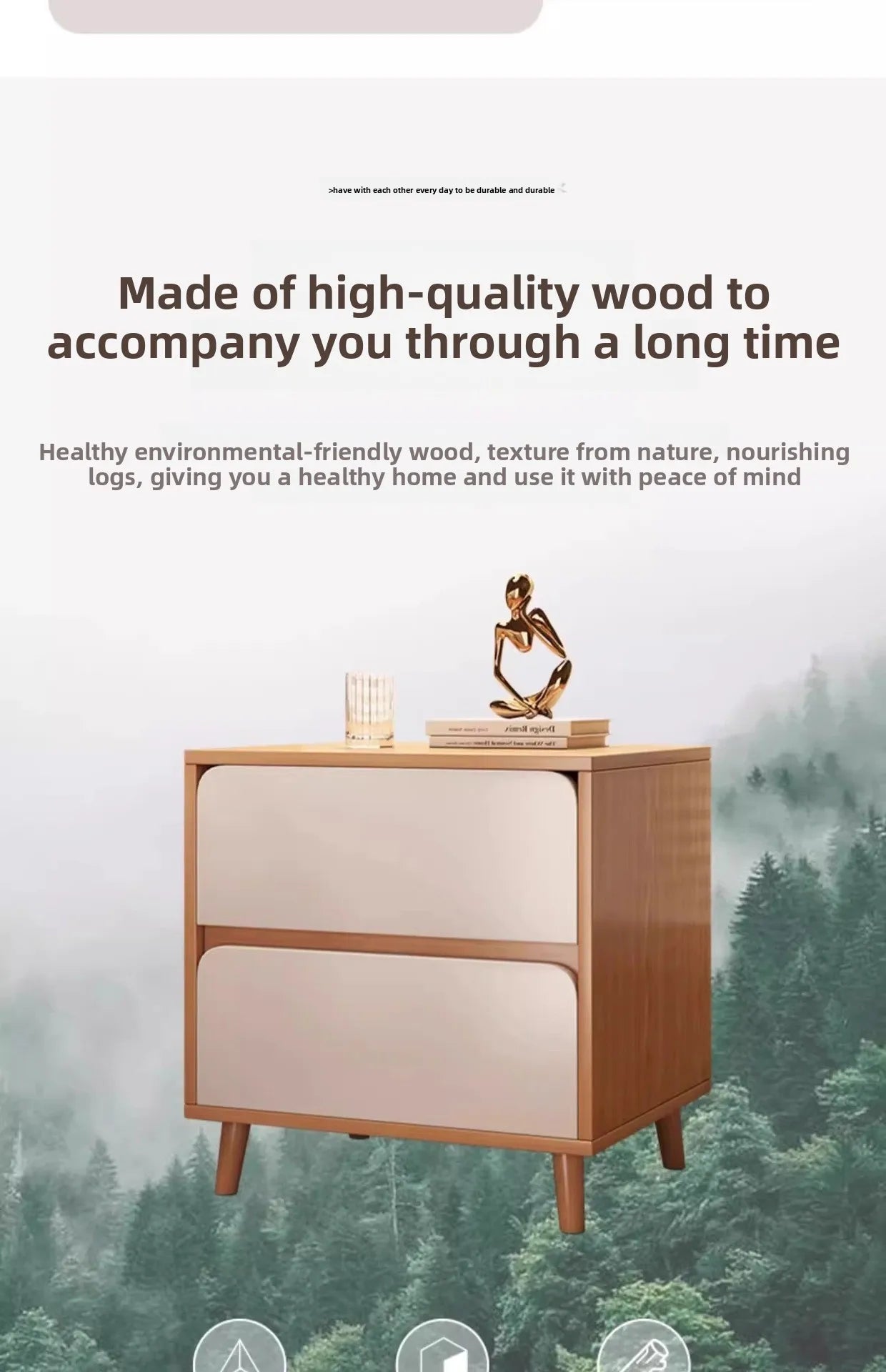 Table de nuit de rangement premium de luxe -