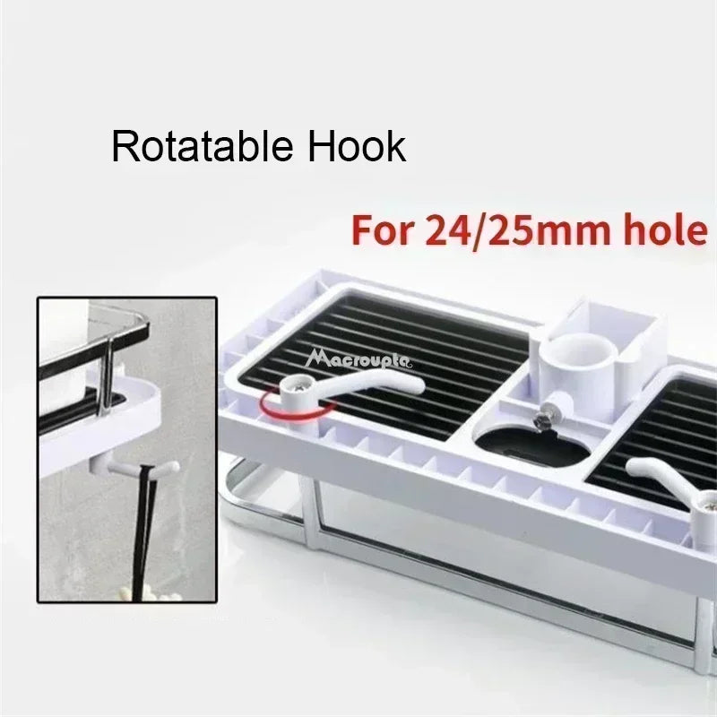 Étagère salle de bain douche sur poteaux -