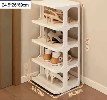 Meuble à chaussure blanc simple et moderne - Blanc 5-étages