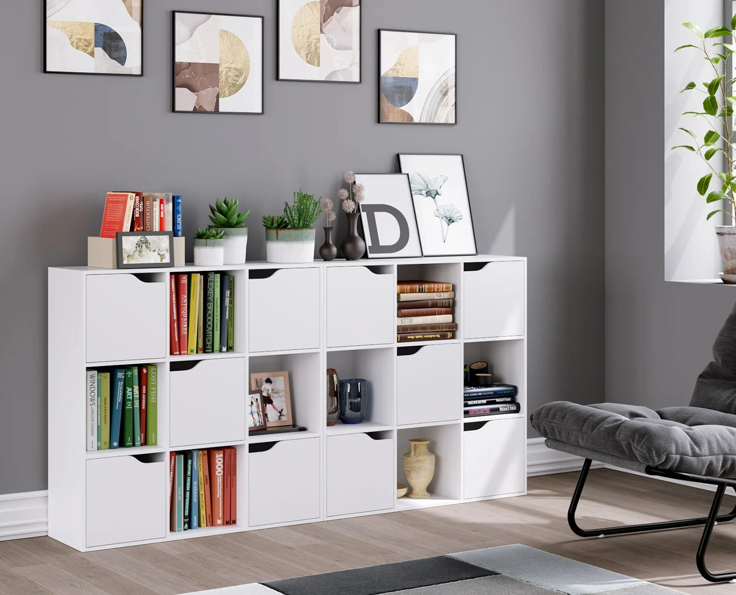 Étagère cube avec porte 90x29x90 cm -