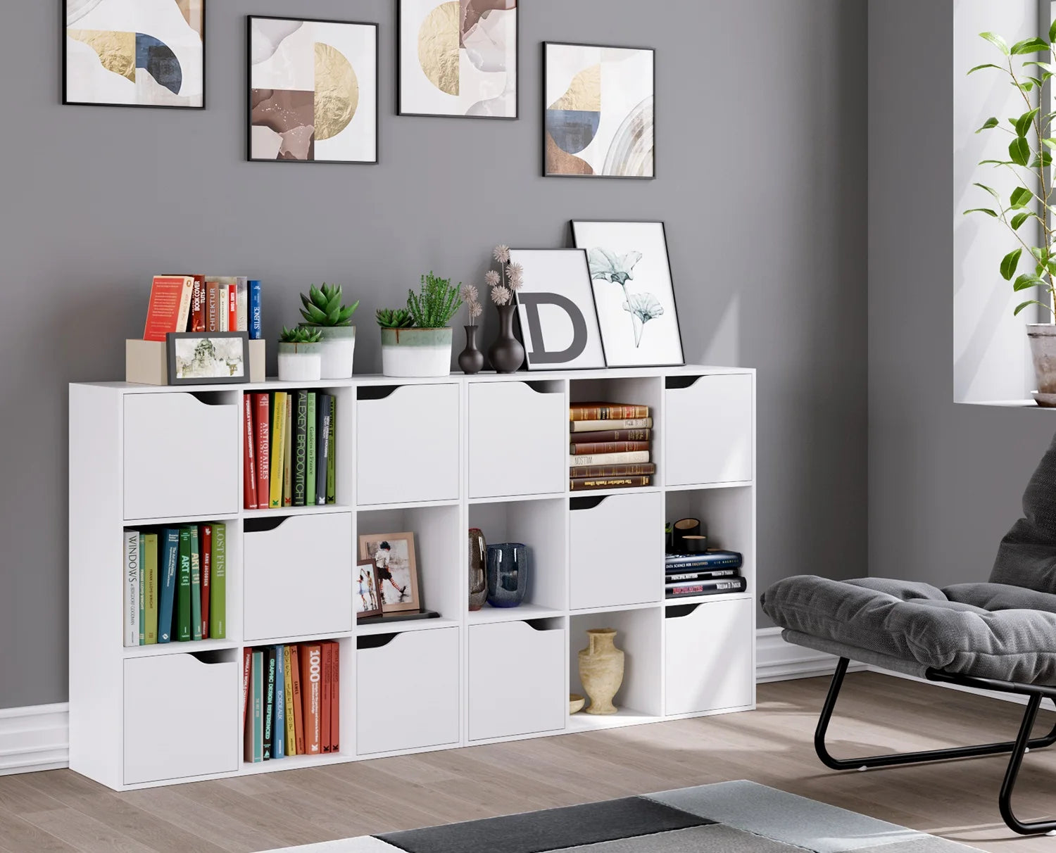 Étagère cube avec porte 90x29x90 cm -