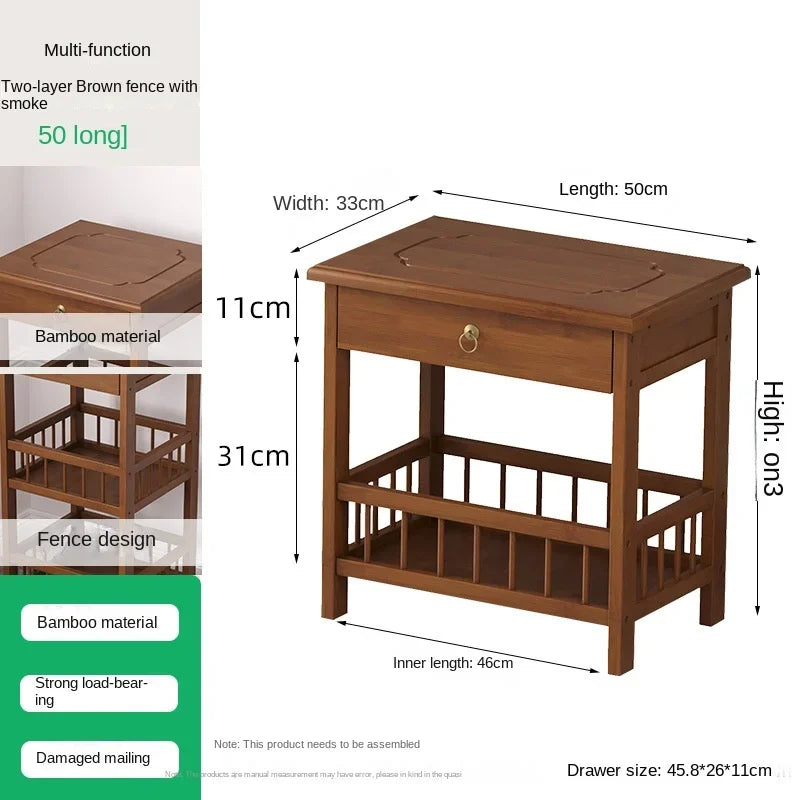 Table de nuit en bambou massif 1 pc - C2
