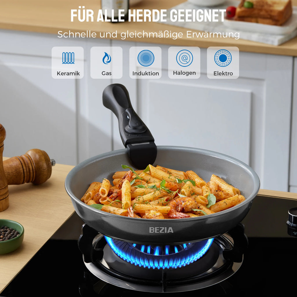 Poêle céramique - un ensemble à poignée amovible -