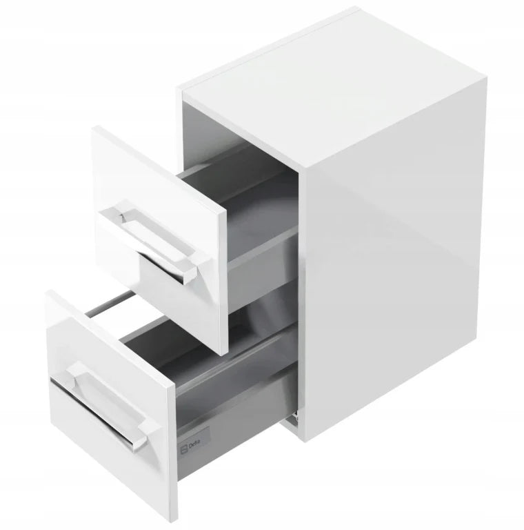 Étagère salle de bain blanche avec tiroirs 30x40x50cm - Blanc