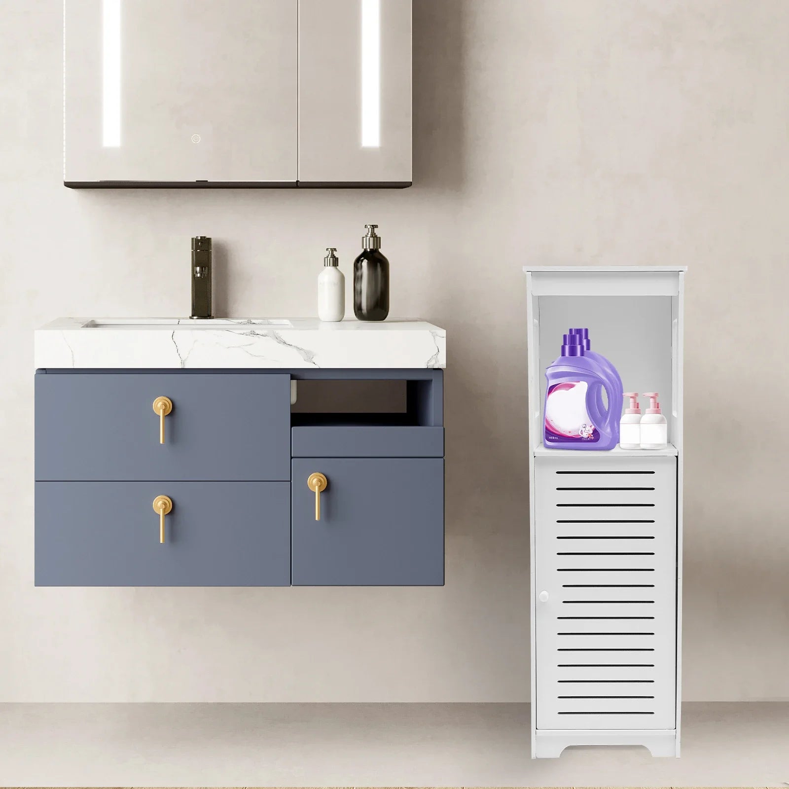 Meuble de rangement pour wc de petite dimensions 28*25*90cm -