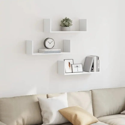 étagère murale livre 3 pcs Blanc 58x18x18 cm -