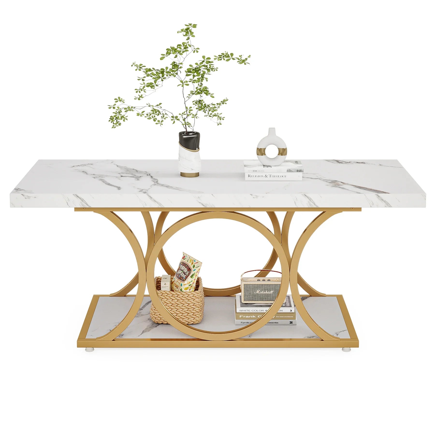 Table basse vintage en faux marbre -