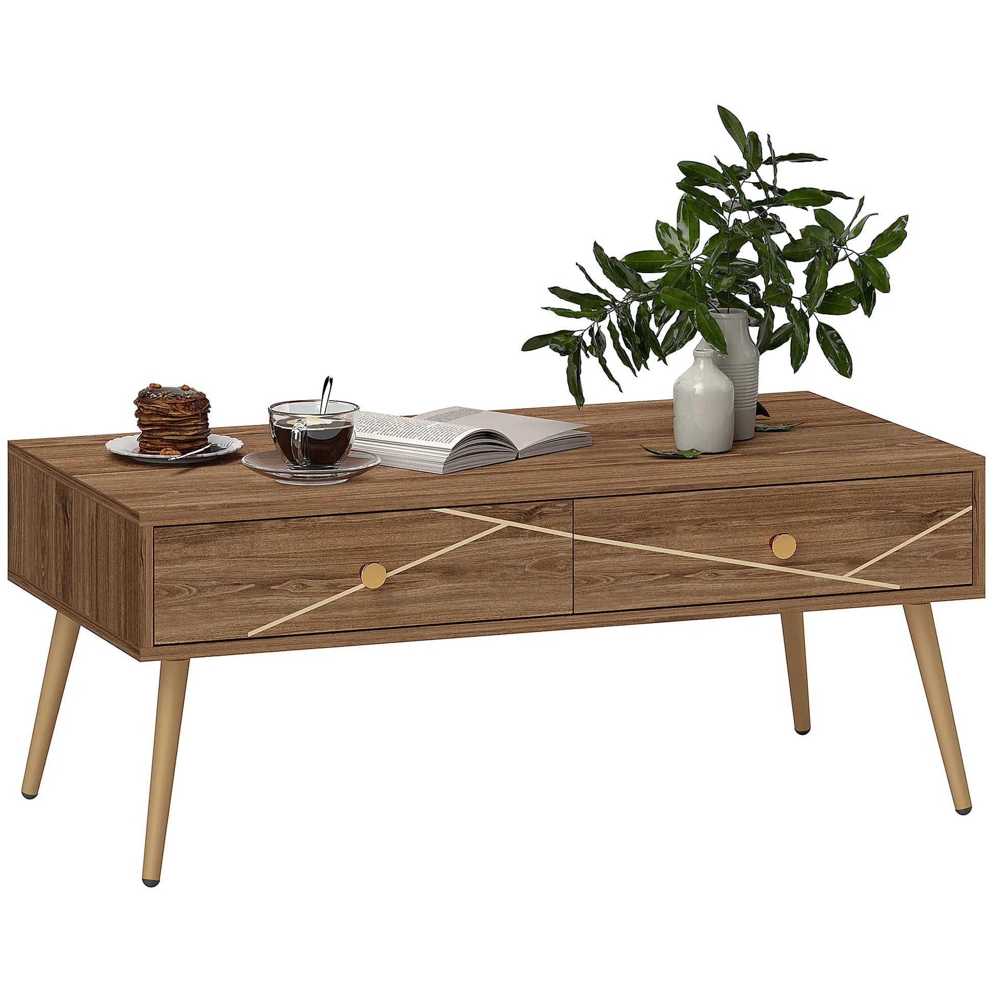 Table basse rectangulaire en bois de grande qualité 100 x 50 x 41 cm -
