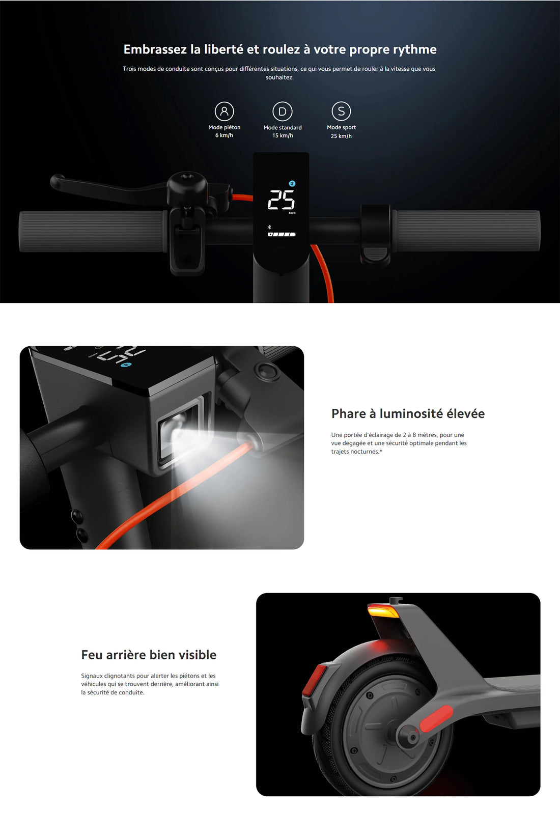 Trottinette électrique Xiaomi Scooter 4 Lite confortable de vitesse 25 km/h max