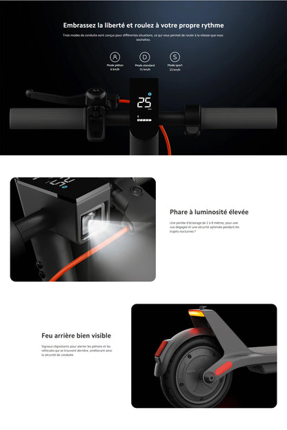 Trottinette électrique Xiaomi Scooter 4 Lite confortable de vitesse 25 km/h max
