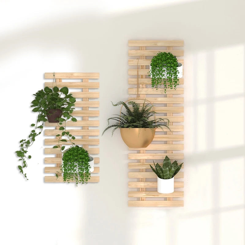 étagère bois plante murale -