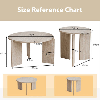 Table basse bois gris minimaliste 2 ensembles -
