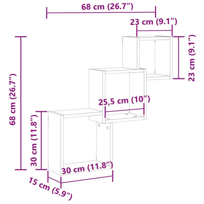étagère murale cube à 3 niveaux -