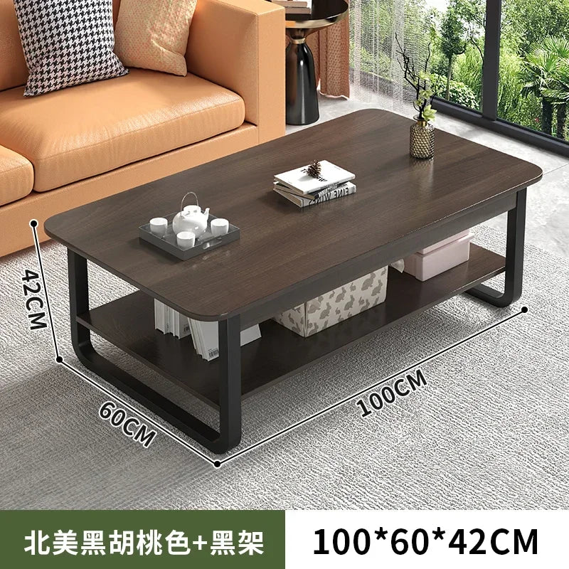 Table basse bois blanc en forme de rectangle - 100cm 4