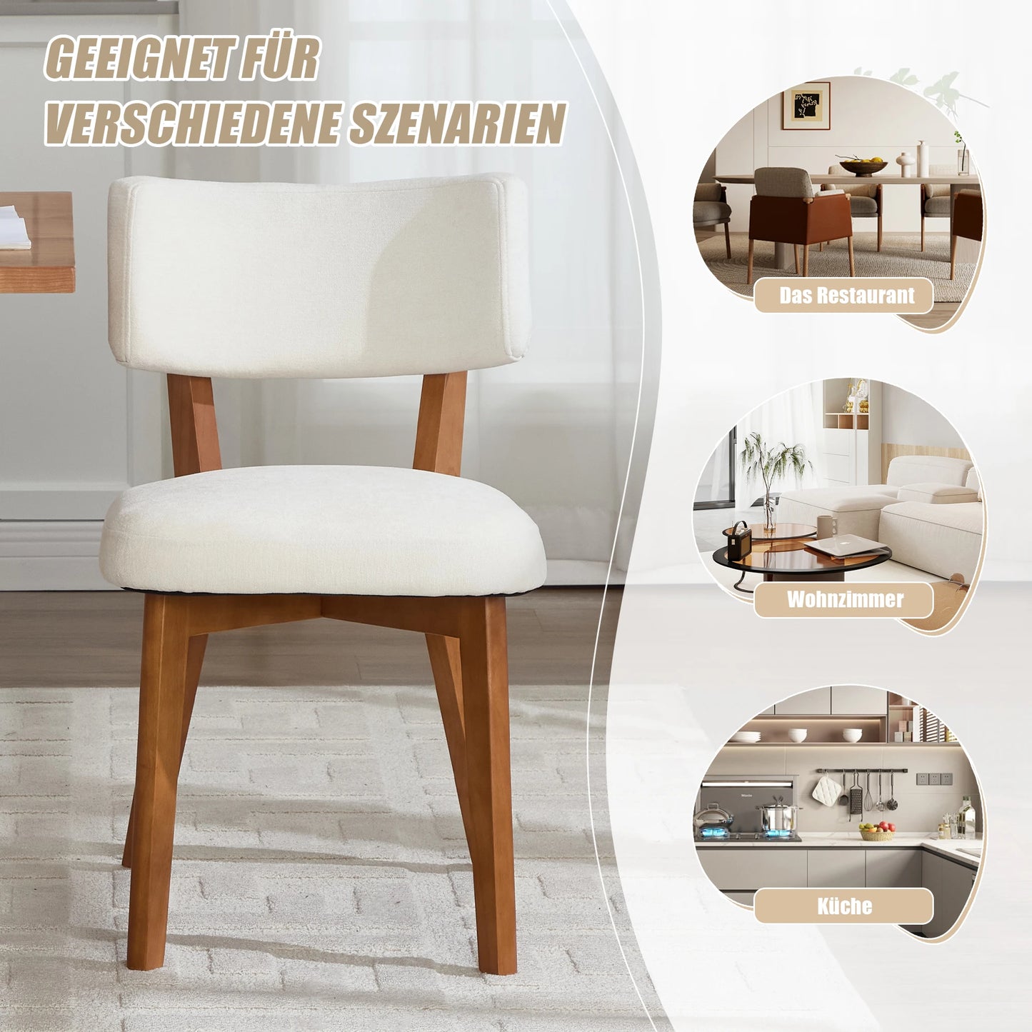 Chaise salle à manger bois moderne 2 ensembles -