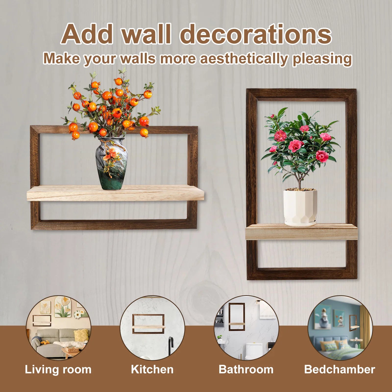 étagère murale carré 2 Pcs -