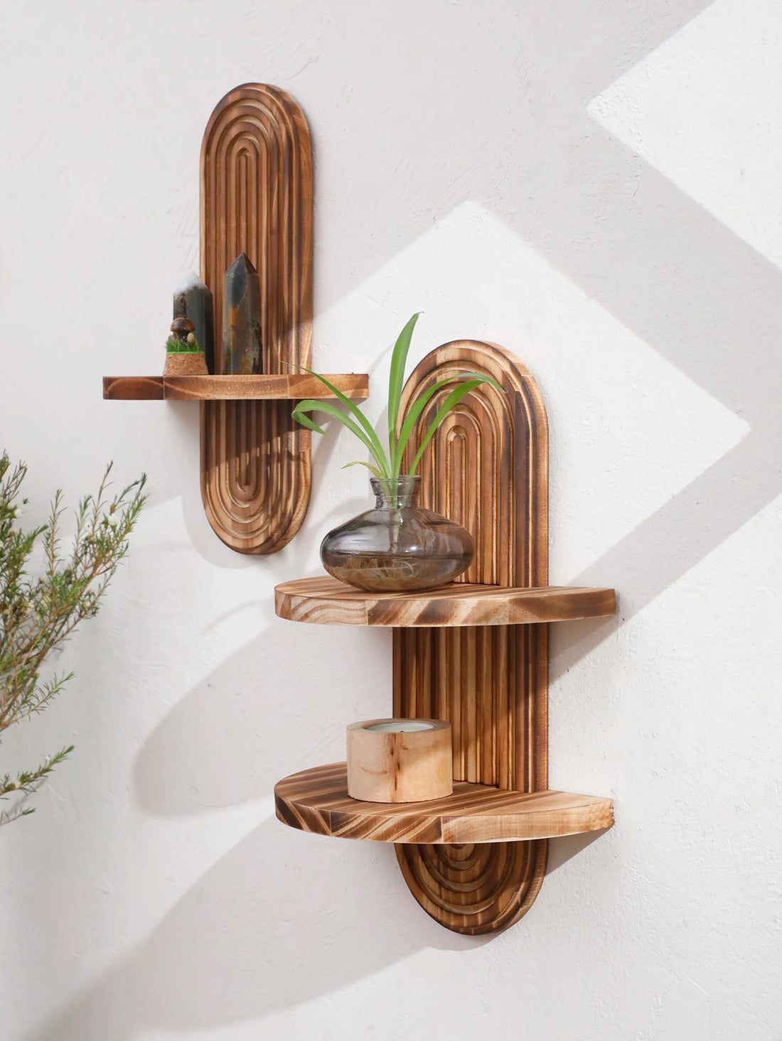 étagère bois ancien 1 pièce bohoo -