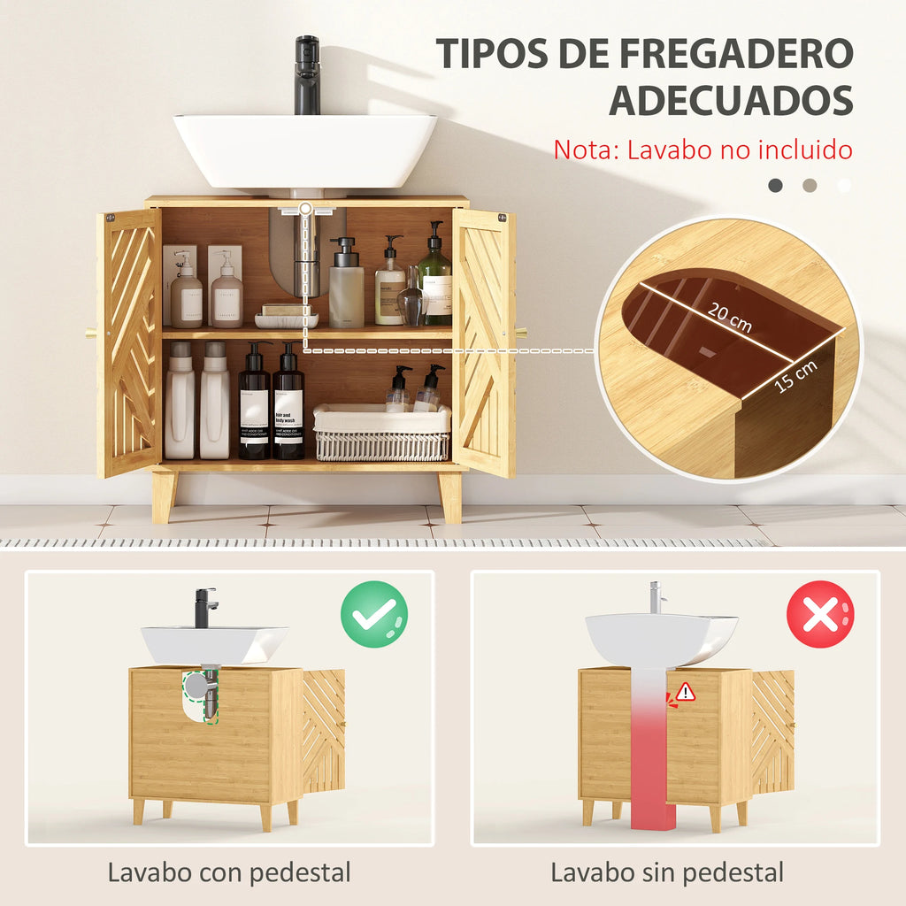 Petit meuble de rangement bas de WC 60X30X60 cm Naturel -