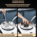 Poêle inox 30cm wok adhésif -