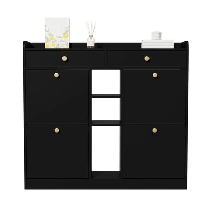 Meuble à chaussure blanc avec 4 portes pliantes -