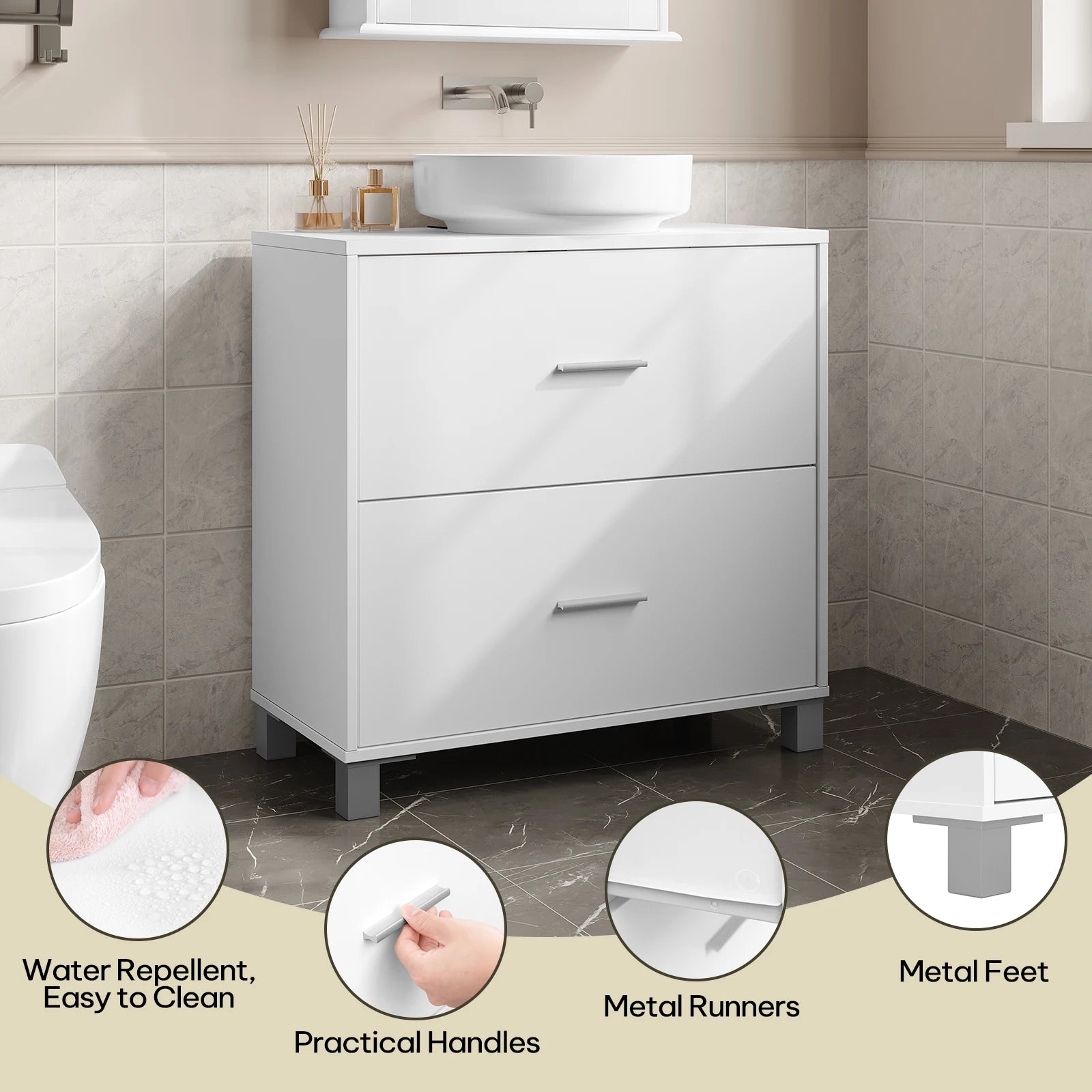 Meuble salle de bain design luxe simple 60x30x60cm -