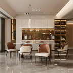 Chaise salle à manger cuir microfibre 2 pièces de luxe -