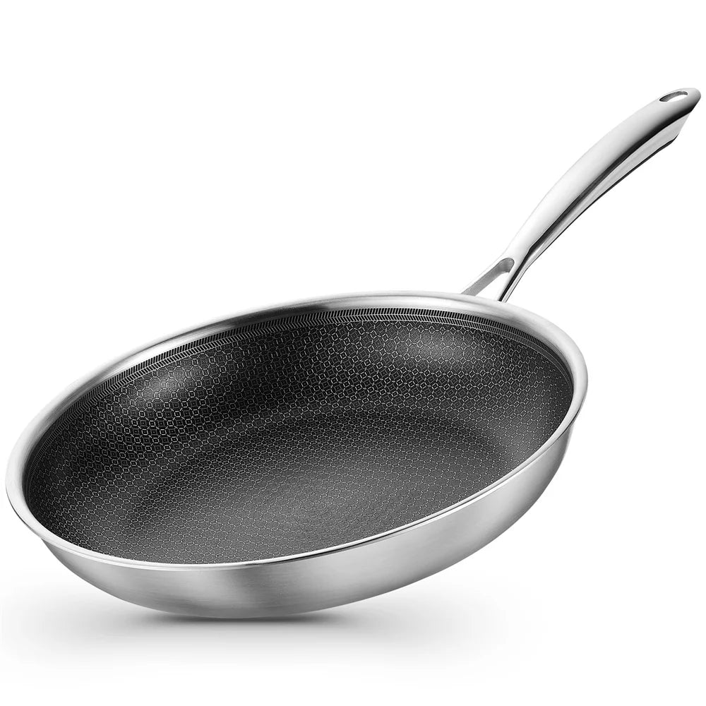 Poêle inox fond noir original - Poêle inox Gris noir