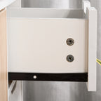 Meuble de rangement blanc et naturel en bois 90x30x72 cm -