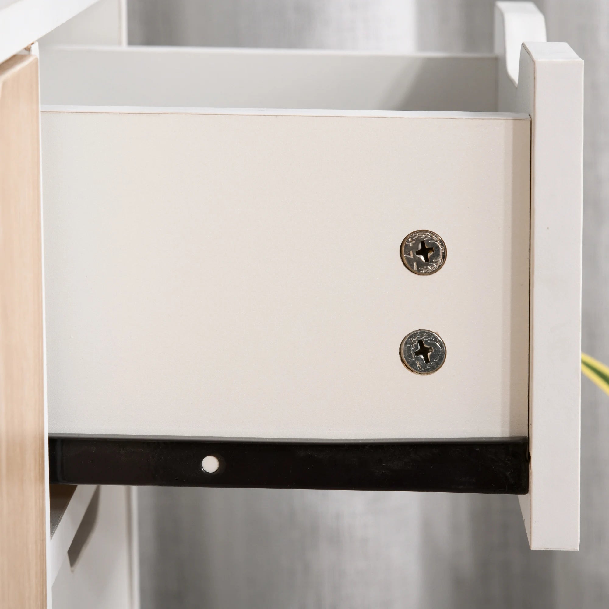 Meuble de rangement blanc et naturel en bois 90x30x72 cm -