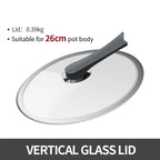 Poêle inox induction et antiadhésive - 26cm Couvercle