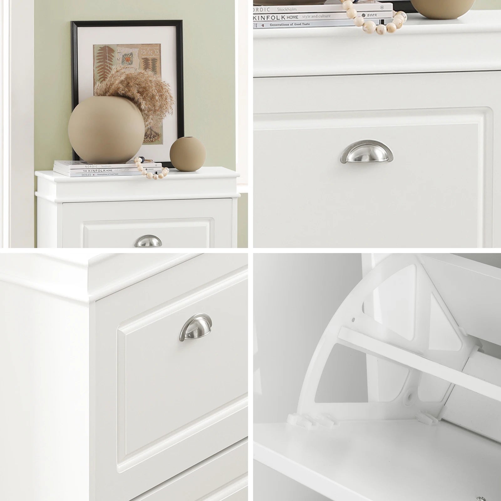 Meuble à chaussures 2 étages à rabats avec rangements -