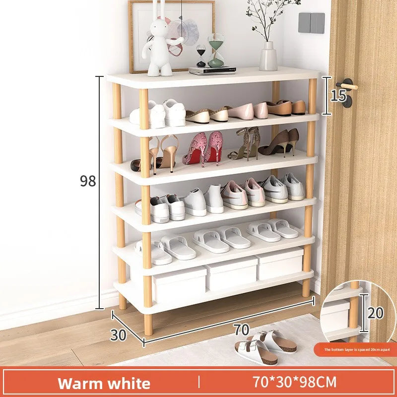 Meuble à chaussure marron en bois - 70-30-Blanc 6 couches