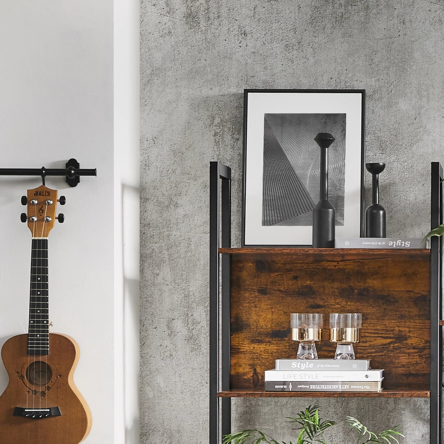 Étagère livre à structure métallique -