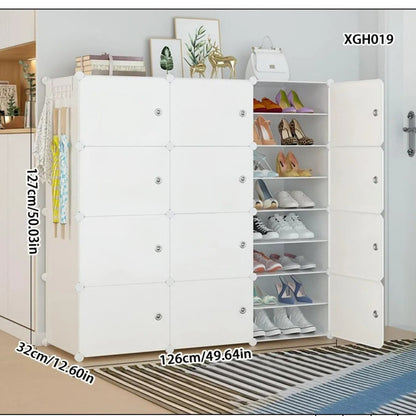Meuble à chaussure avec porte de style armoire - F