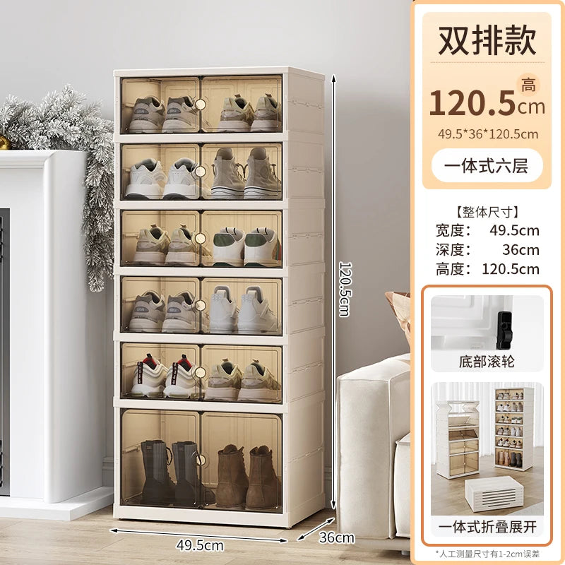 Meuble à chaussure chic cabinet multifonction - double 6 couches