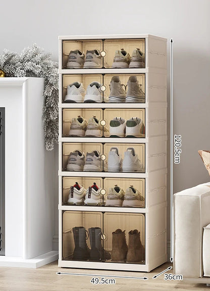 Meuble à chaussure chic cabinet multifonction - double 6 couches