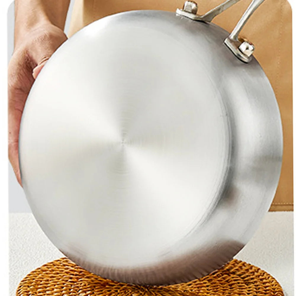 Wok poêle en inox solide -