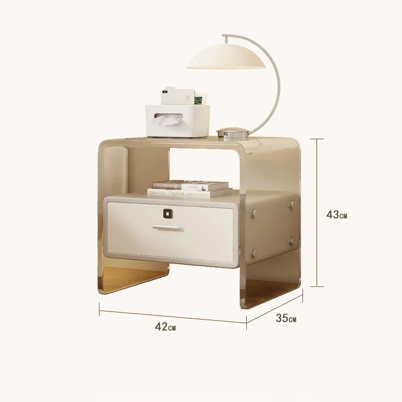 Table de nuit minimaliste en acrylique tendance de luxe -